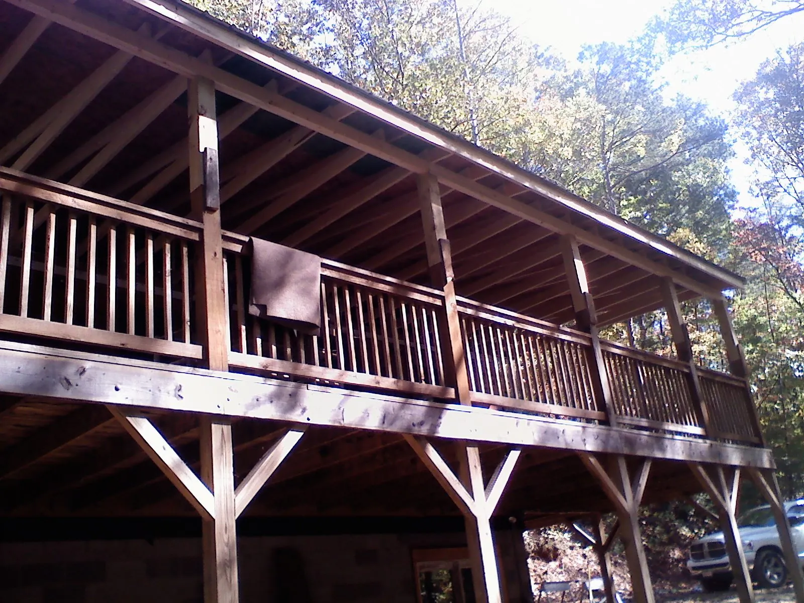 Timber framing under a new elevated porch and deck — Roof Leak Repair in Mooreville by Roofing Brothers